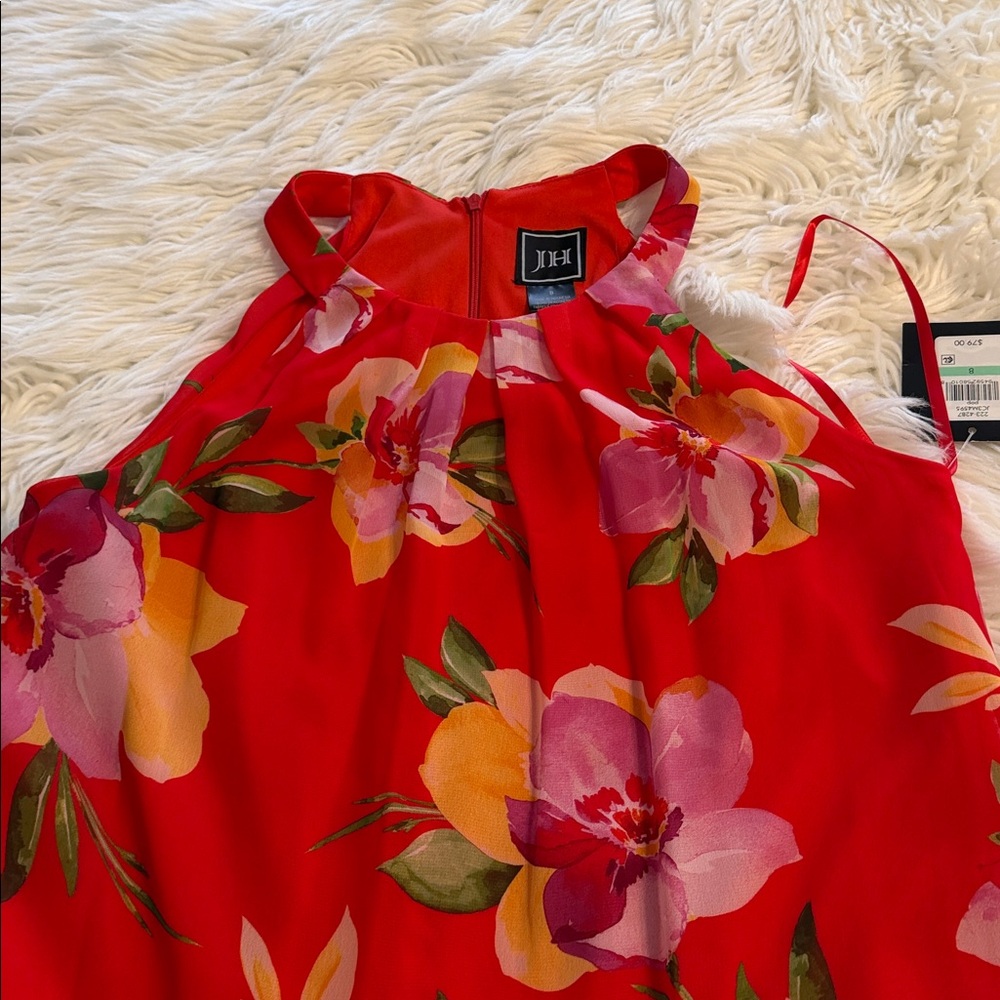 JH Floral Multicolor Summer Dress size 8 length 37” bust 32” brand new - Picture 9 of 9